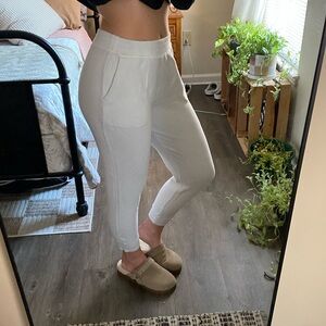 Haven Well Within Organic Cotton Waffle Knit White Joggers — Women’s XS